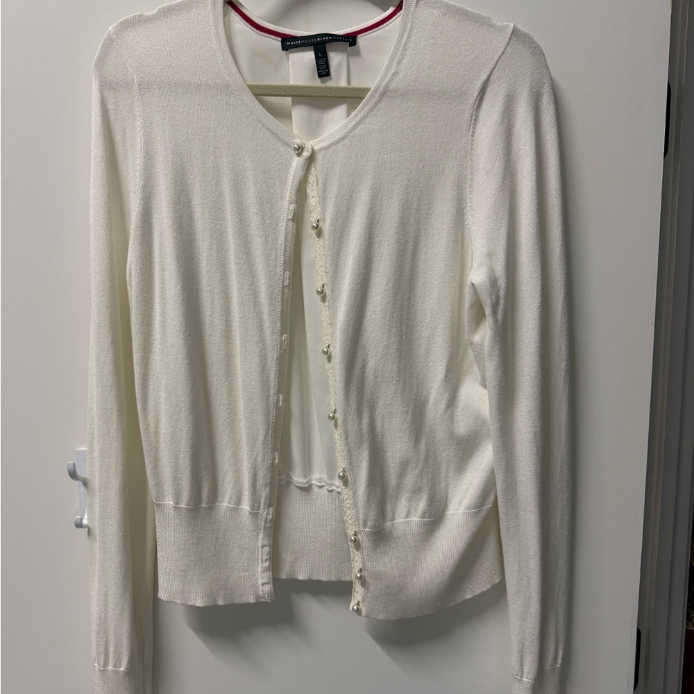 White House Black Market off White Cardigan